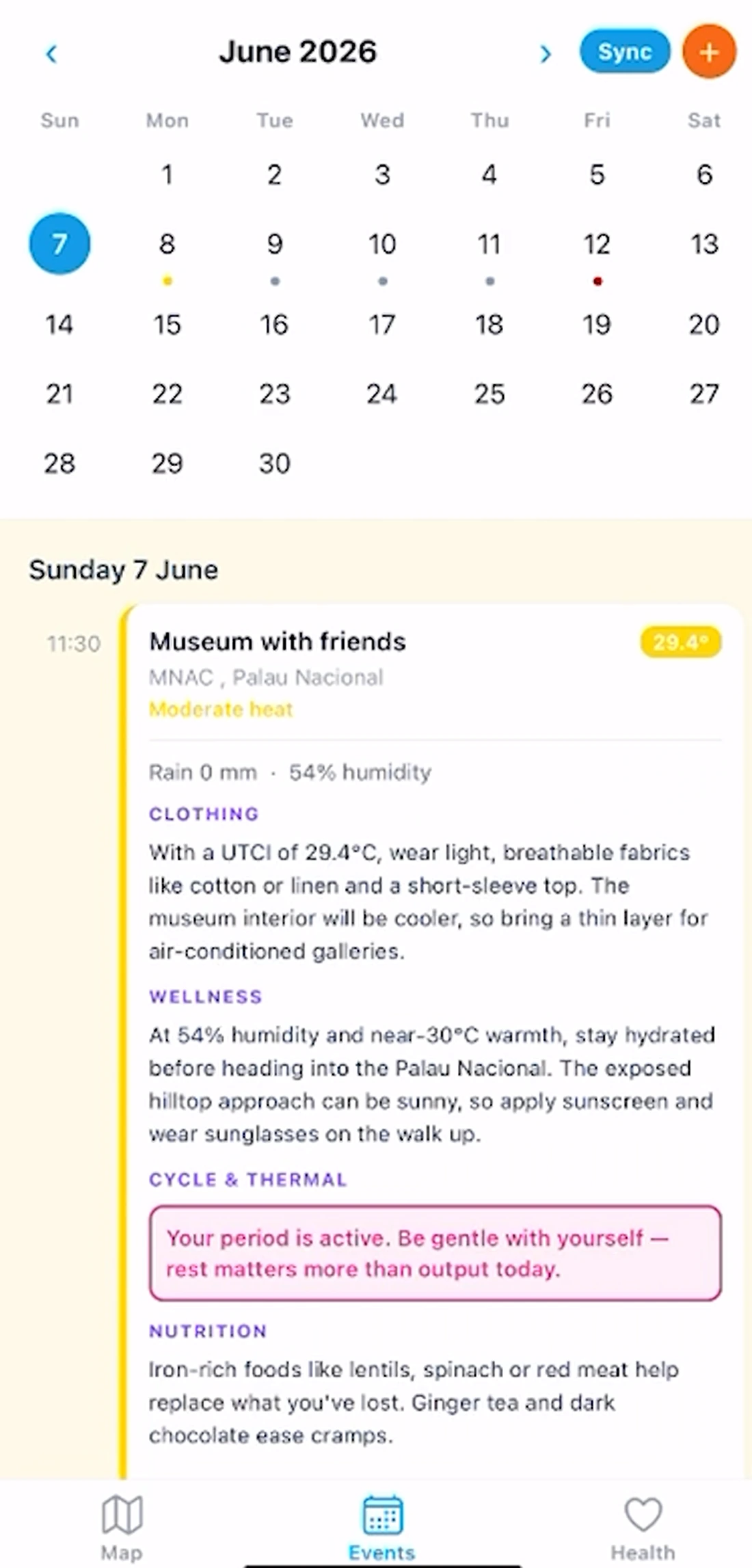 Climate Planner in use